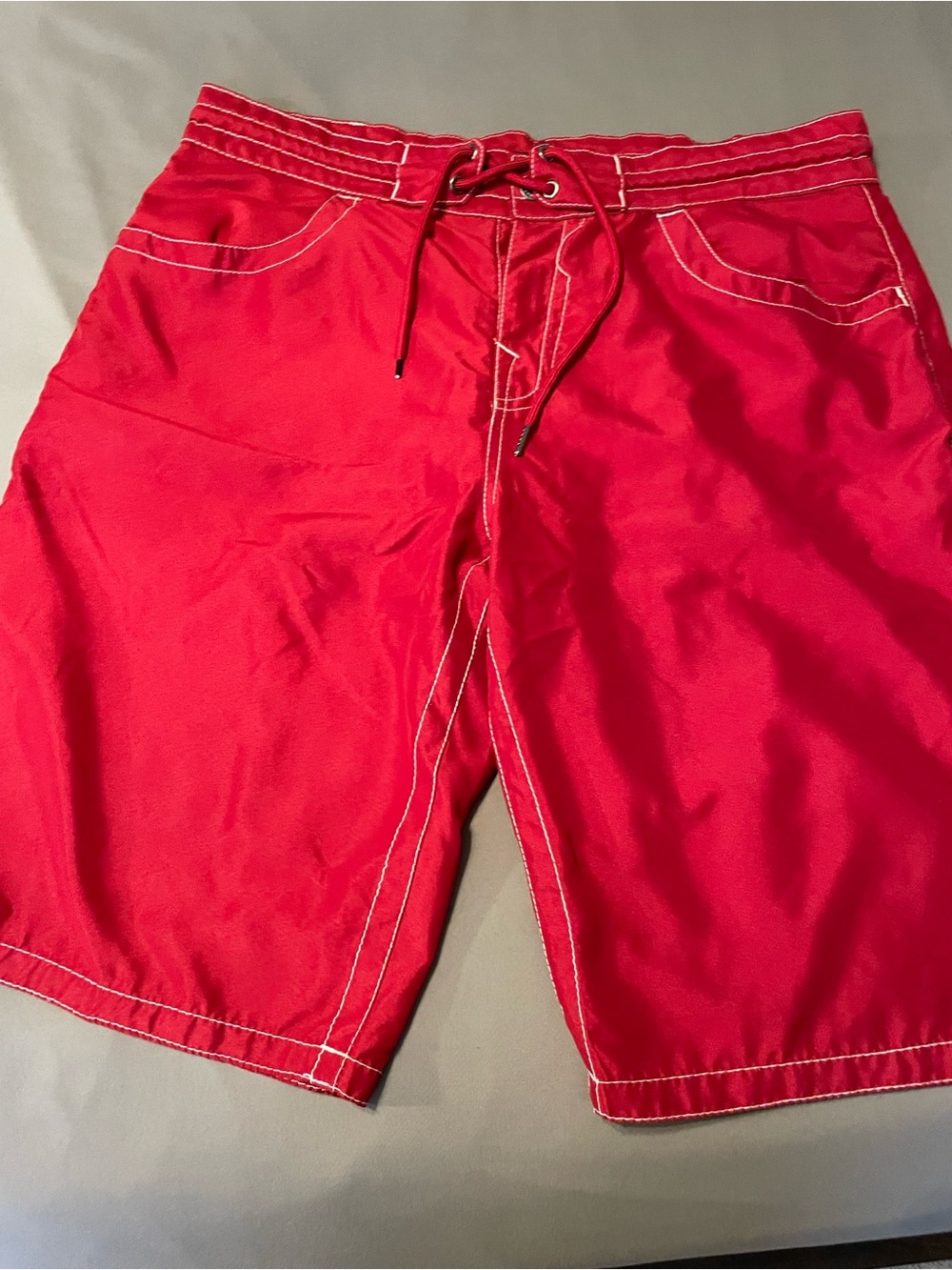 True Religion Men's Bright Red Swim Board Shorts
